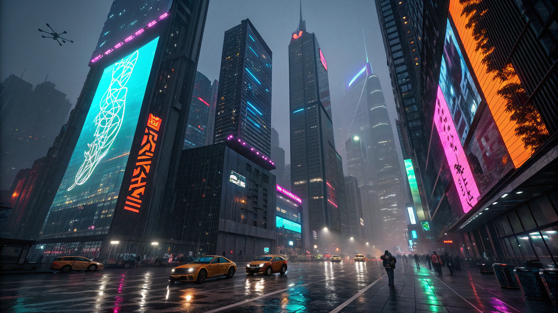 Cyberpunk Cityscape Background